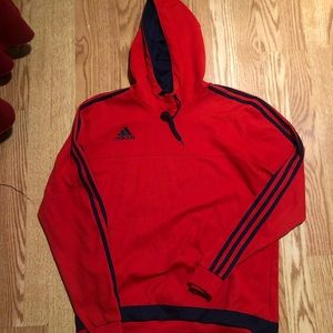 Red Adidas work out hoodie for men, size medium.